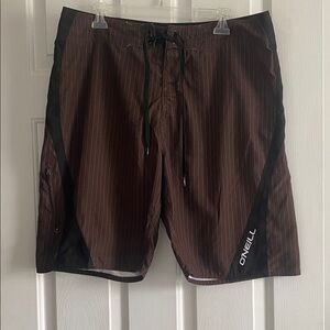 O'Neill Men's Dark Brown and Black Board Shorts